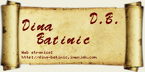 Dina Batinić vizit kartica